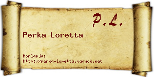 Perka Loretta névjegykártya